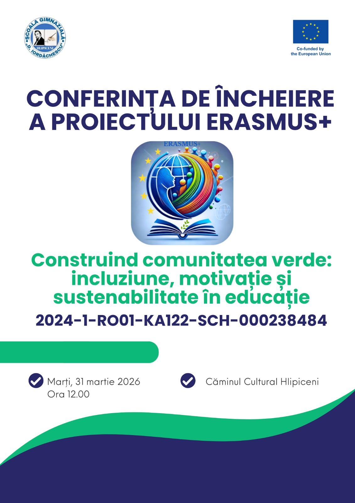 Conferința de încheiere a proiectului Erasmus+ la Școala Gimnazială „Dan Iordăchescu” Hlipiceni